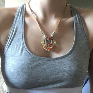 American West Luna Gemstone Brass Necklace
